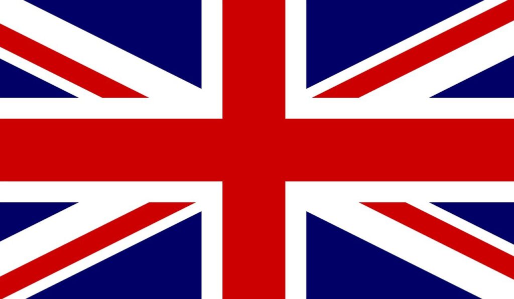 Grafika przedstawiająca flagę Wielkiej Brytanii, która zajmuje cały obrazek